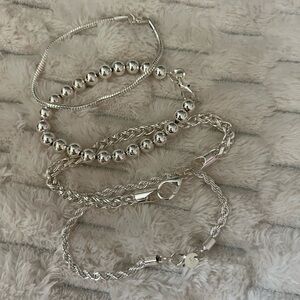 Elegant Silver Bracelet Set